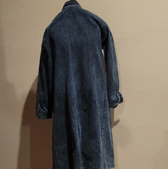 Vintage Blue Zone Denim Trench Coat Jacket - Picture 4 of 12